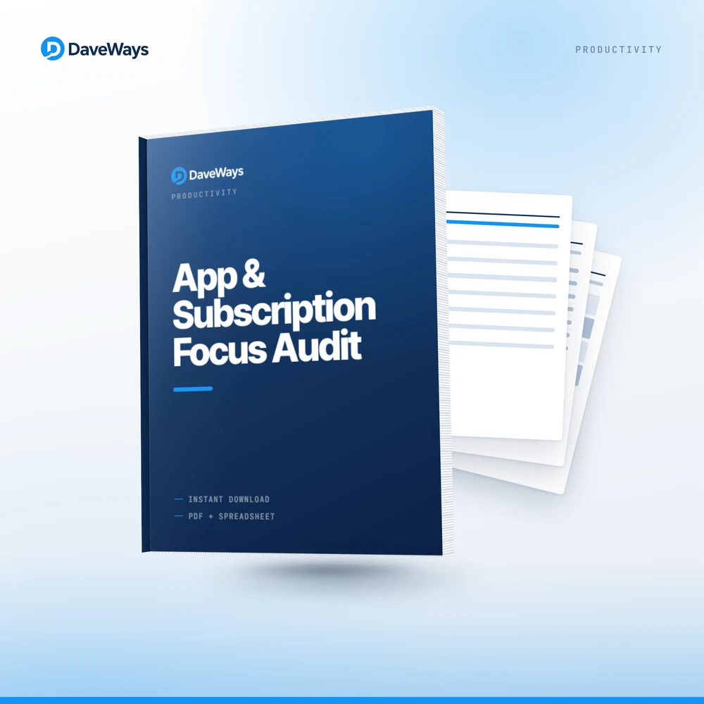 App & Subscription Focus Audit cover, DaveWays