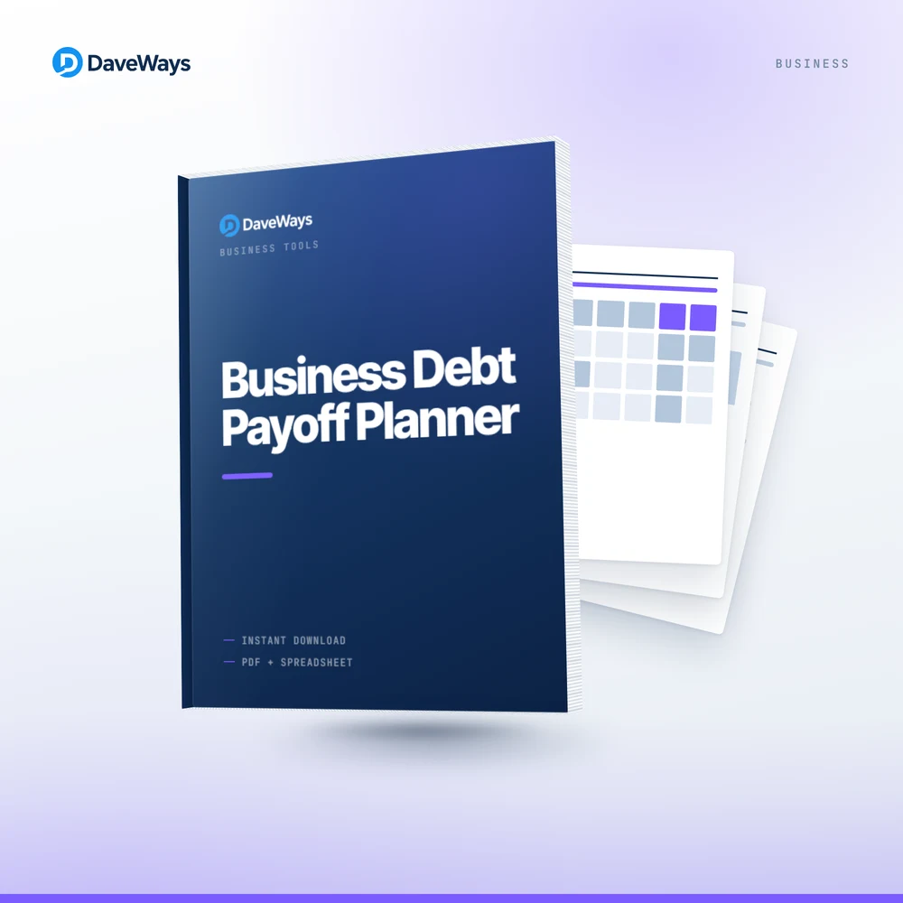 Business Debt Payoff Planner cover, DaveWays