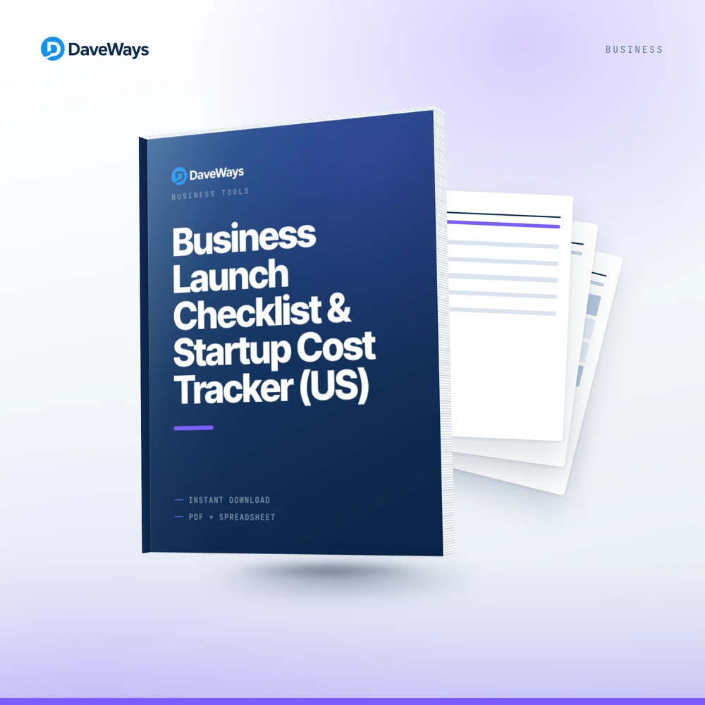 Business Launch Checklist & Startup Cost Tracker (US) product preview