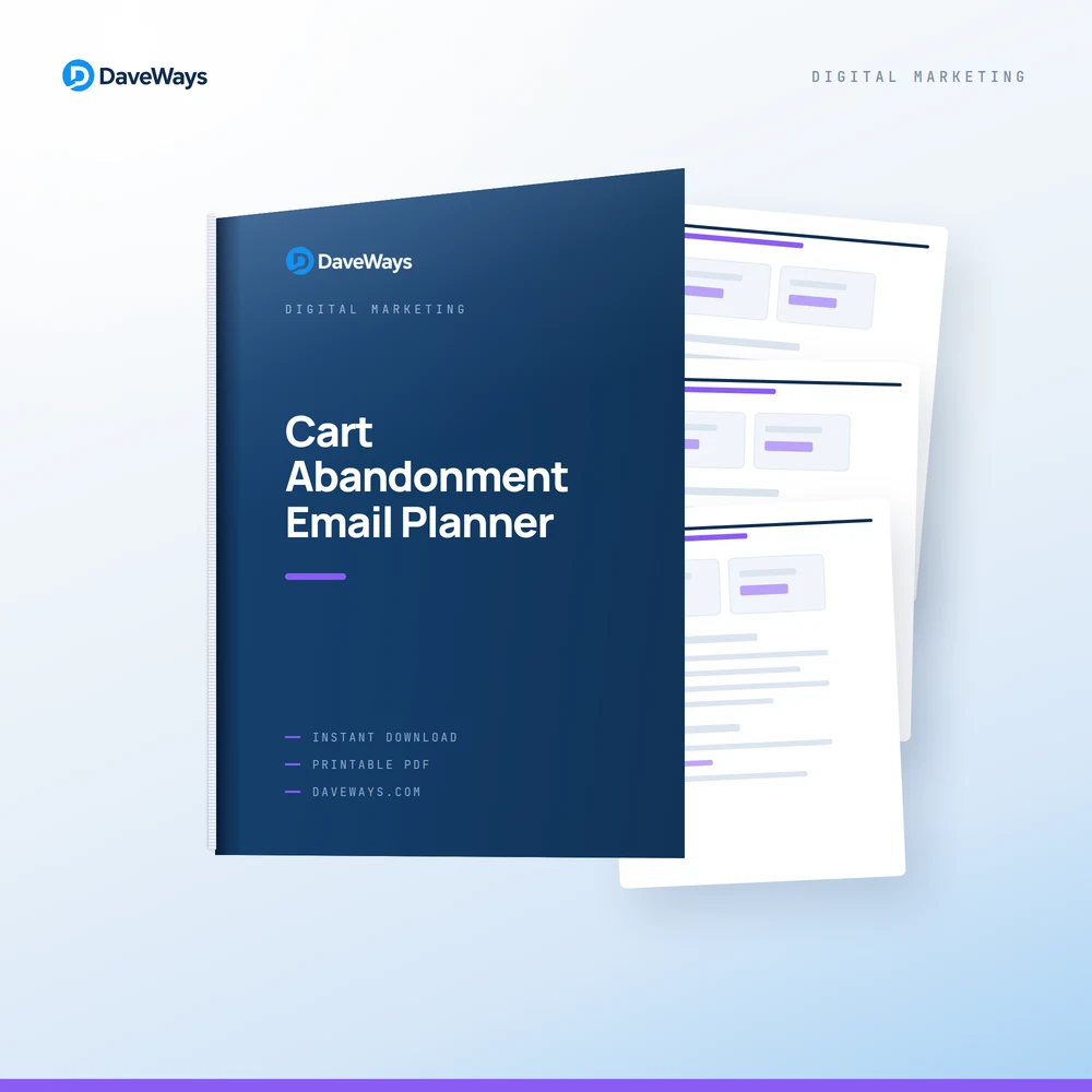 Cart Abandonment Recovery Email Planner cover, DaveWays