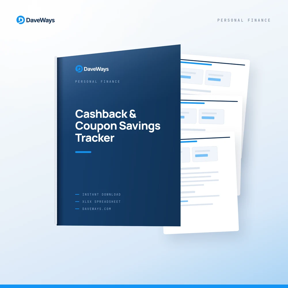 Cashback & Coupon Savings Tracker cover, DaveWays
