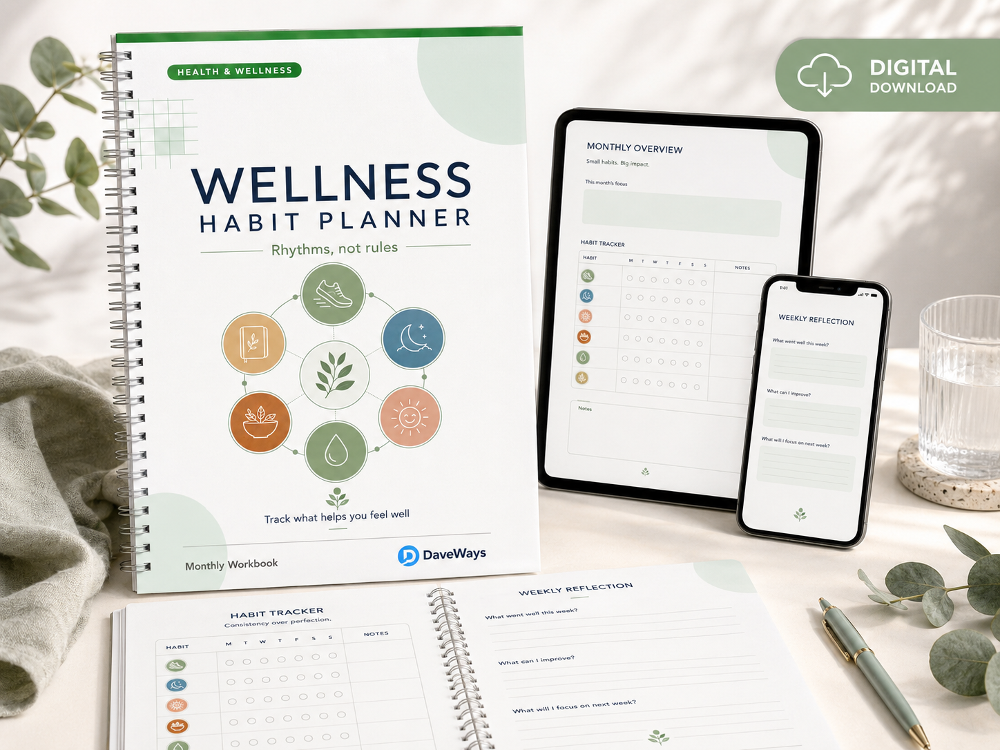 Wellness Habit Planner product preview