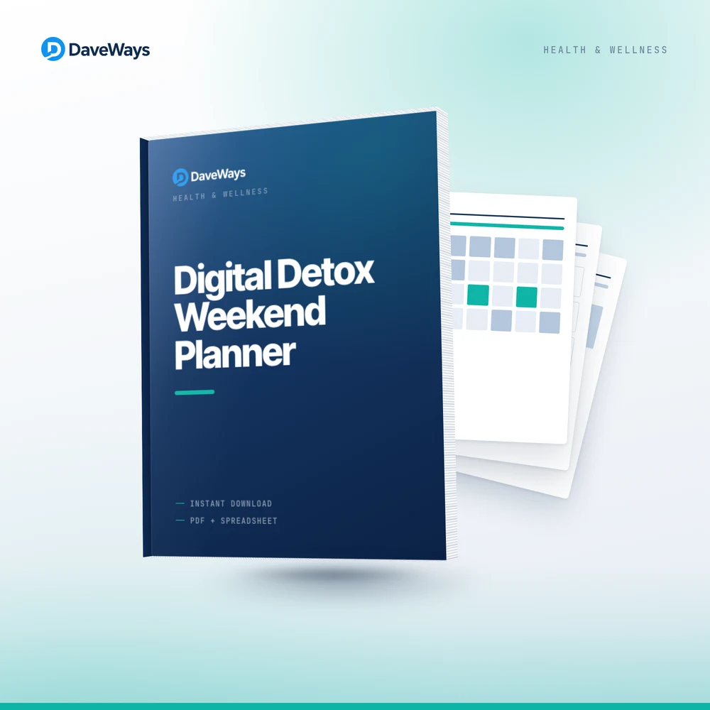 Digital Detox Weekend Planner cover, DaveWays