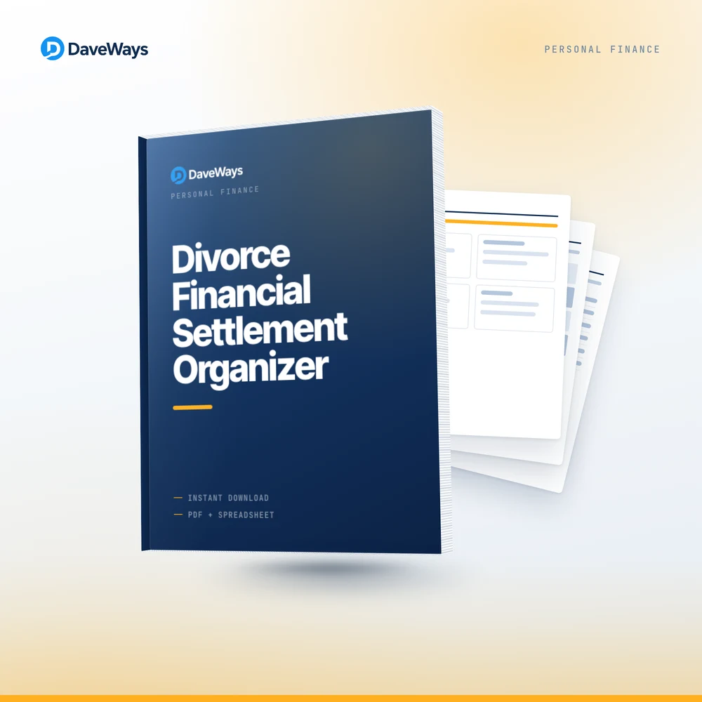 Divorce Financial Settlement Organizer cover, DaveWays