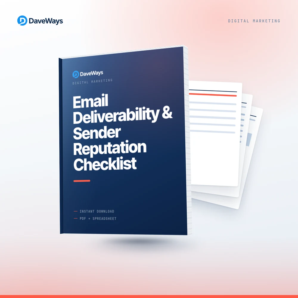 Email Deliverability & Sender Reputation Checklist cover, DaveWays