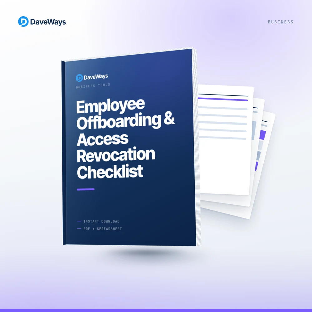 Employee Offboarding & Access Revocation Checklist cover, DaveWays