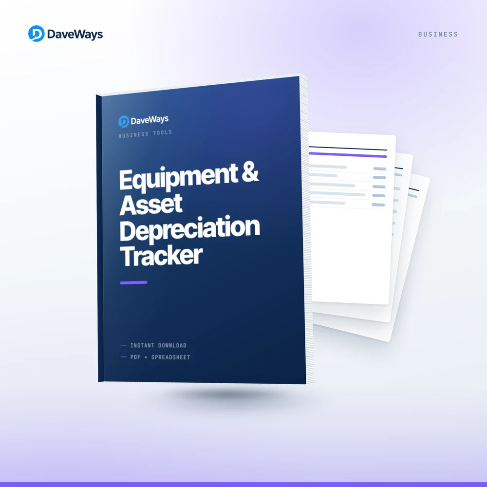 Equipment & Asset Depreciation Tracker cover, DaveWays