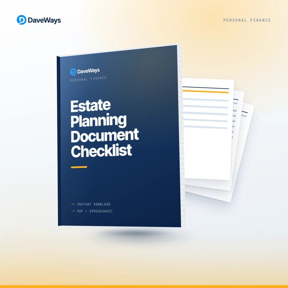 Estate Planning Document Checklist cover, DaveWays