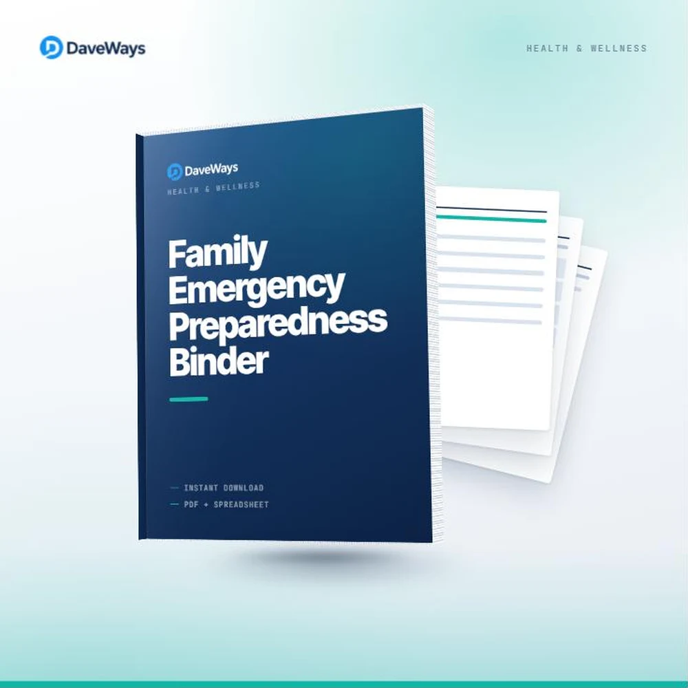 Family Emergency Preparedness Binder cover, DaveWays