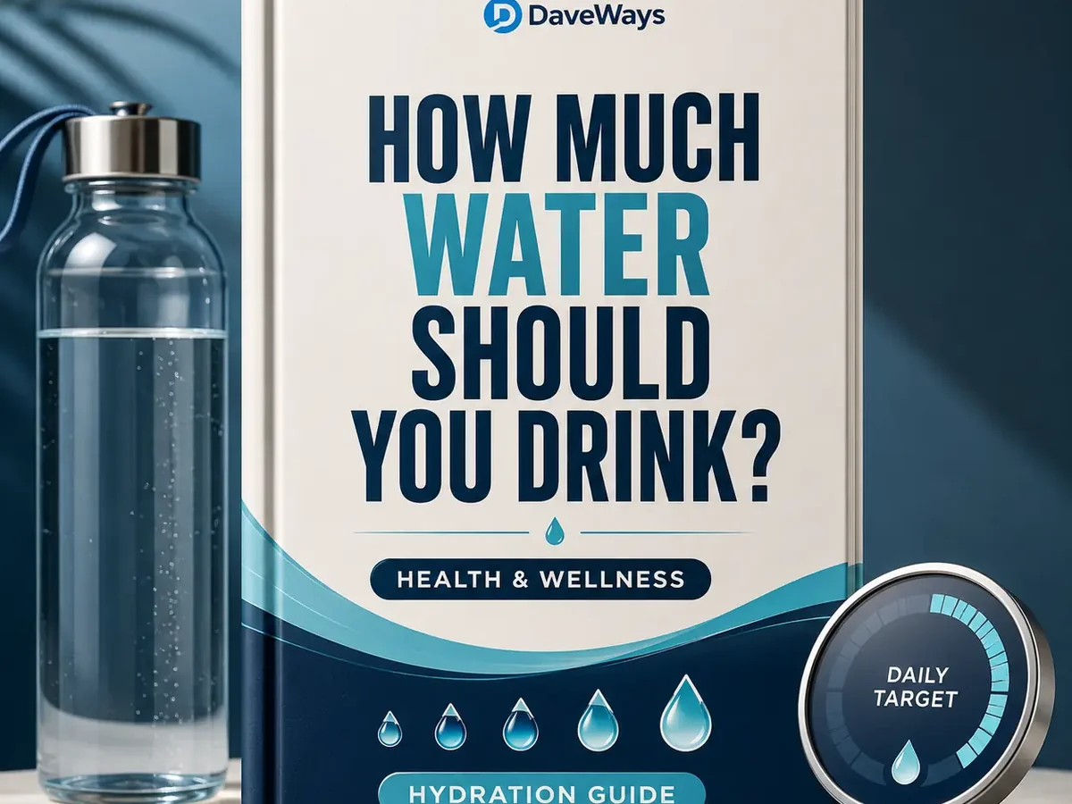 Daily hydration target formula by body weight: 65, 80, and 95 ounces per day for 130, 160, and 190 pounds