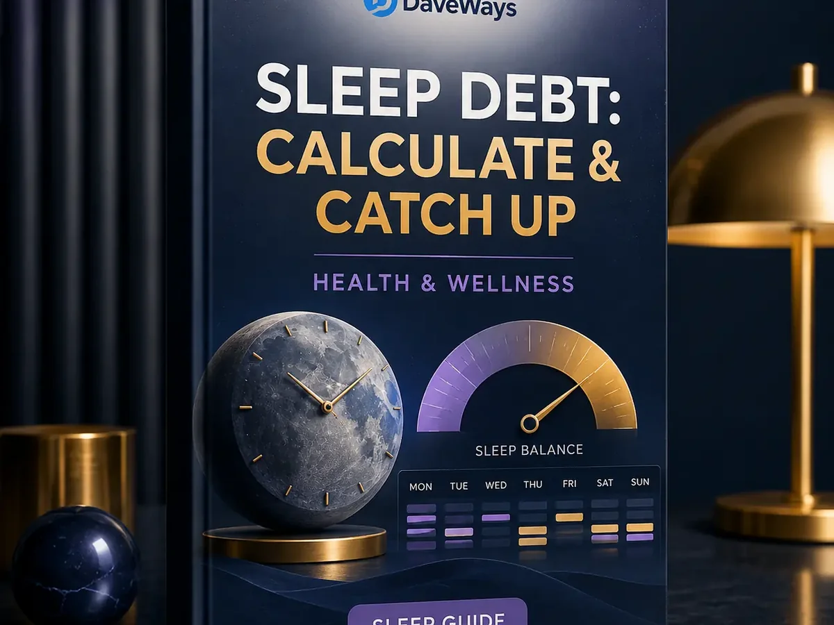 Weekly sleep debt example: 49 hours needed vs 47.5 hours actual, a 1.5 hour sleep debt