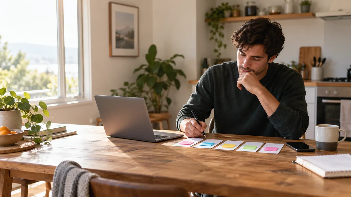 Small business owner writing a customer welcome email on a laptop