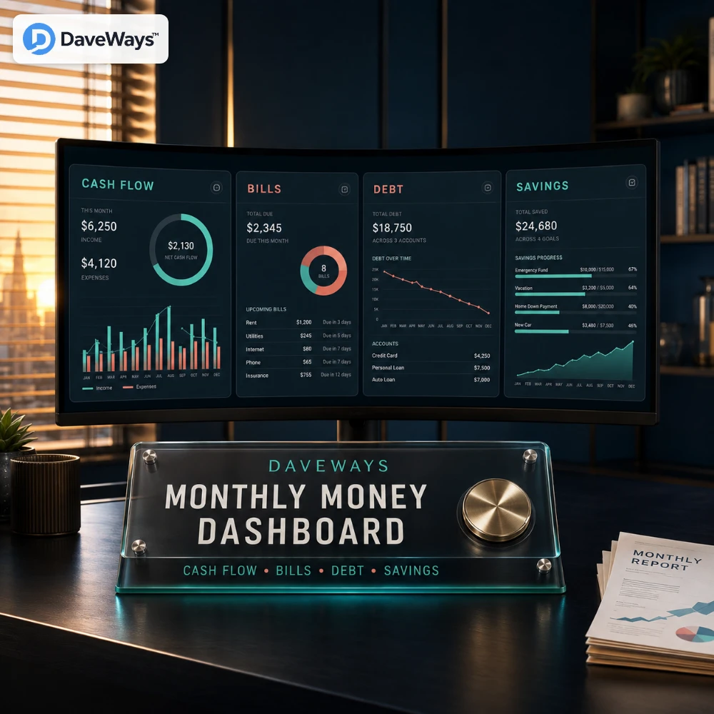 Monthly Money Dashboard product preview