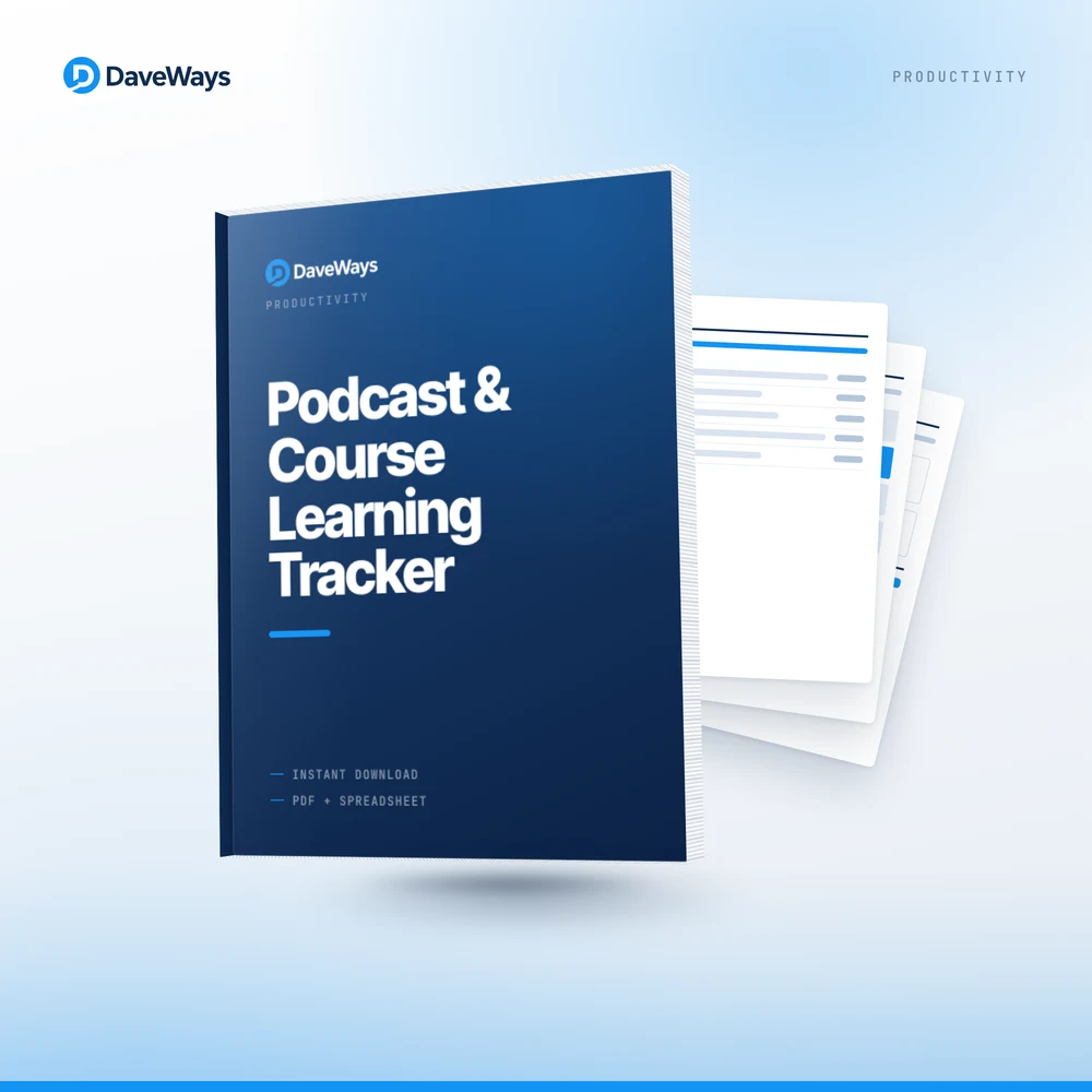 Podcast & Course Learning Tracker cover, DaveWays