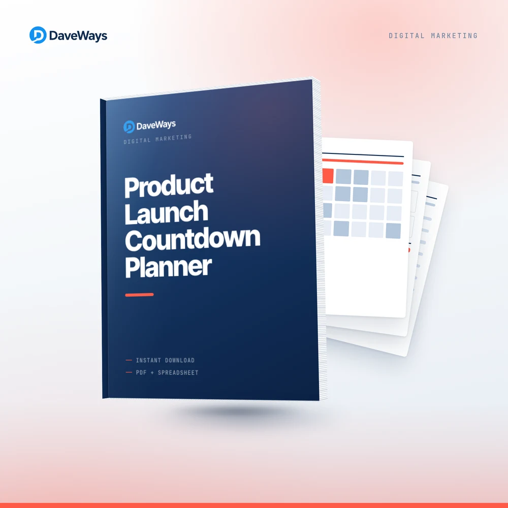 Product Launch Countdown Planner cover, DaveWays