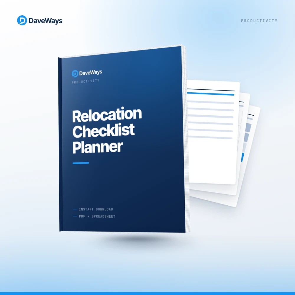 Relocation Checklist Planner cover, DaveWays