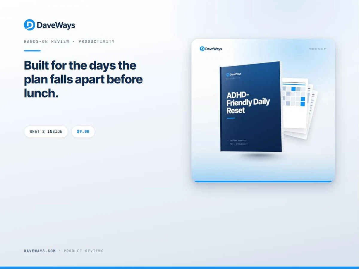 ADHD-Friendly Daily Reset review cover