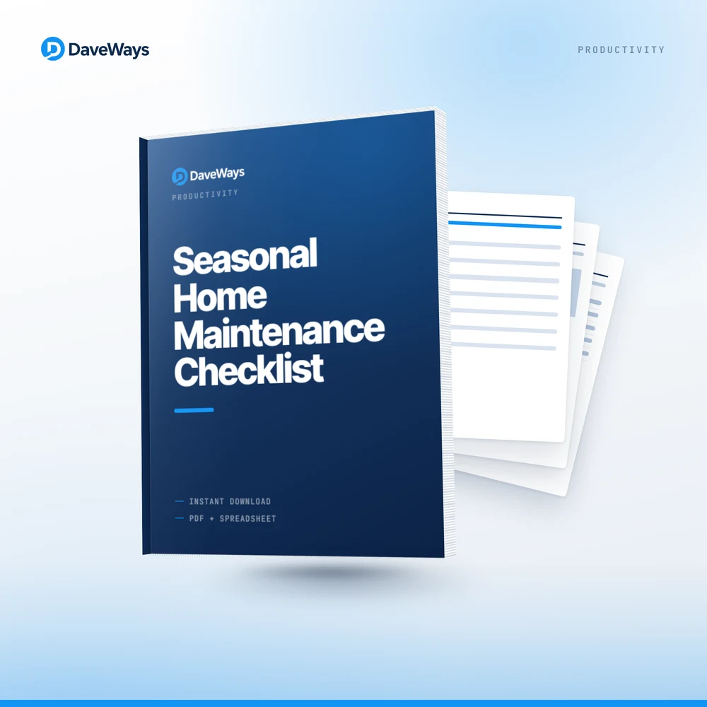 Seasonal Home Maintenance Checklist cover, DaveWays