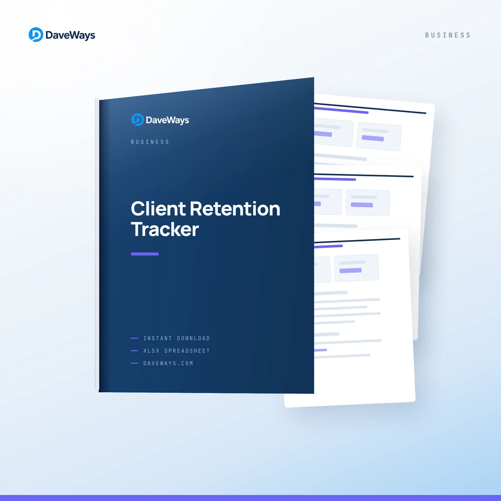 Service Business Client Retention Tracker cover, DaveWays