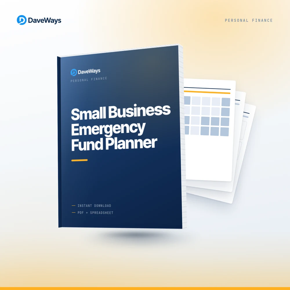 Small Business Emergency Fund Planner cover, DaveWays
