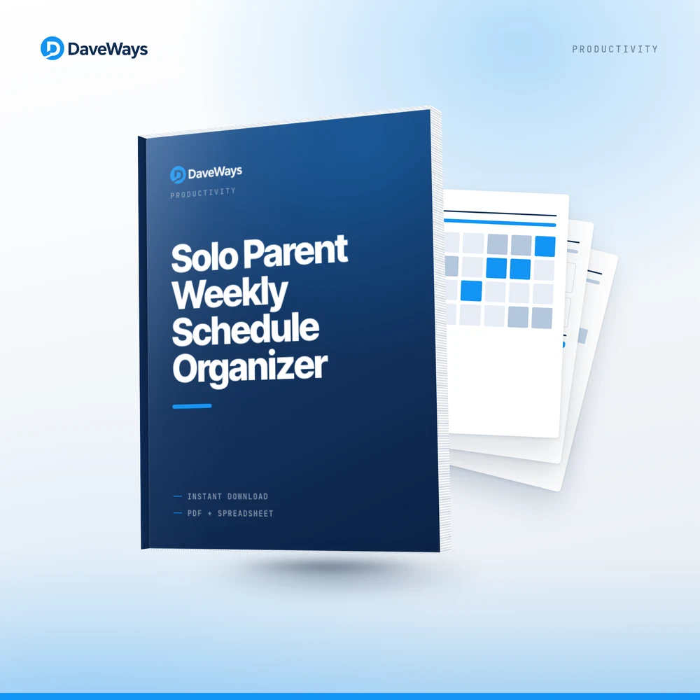 Solo Parent Weekly Schedule Organizer cover, DaveWays