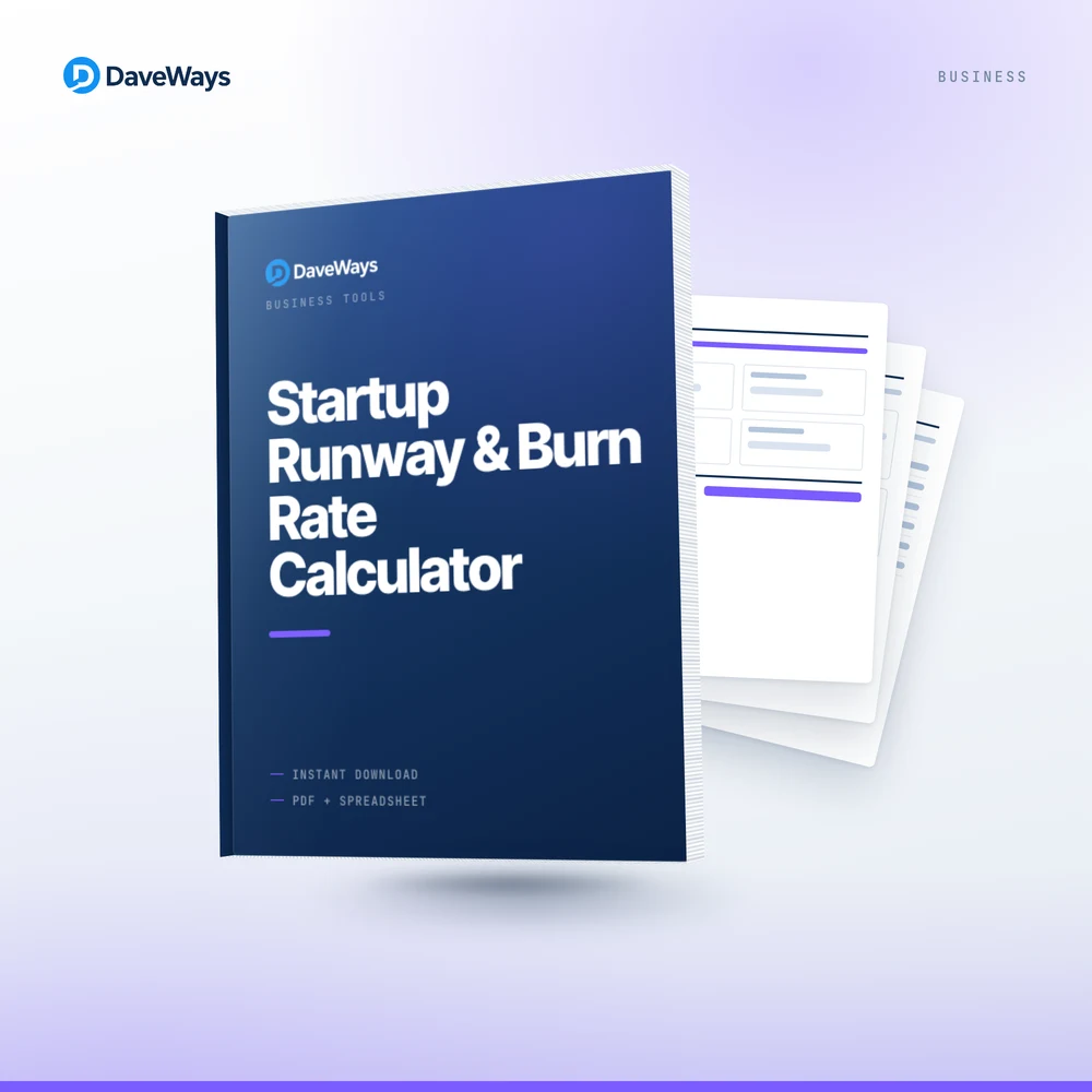 Startup Runway & Burn Rate Calculator cover, DaveWays
