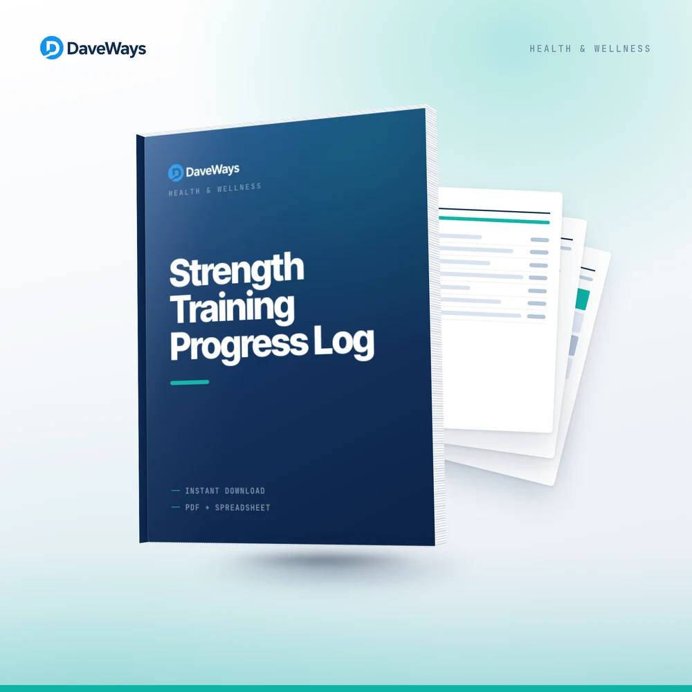 Strength Training Progress Log cover, DaveWays