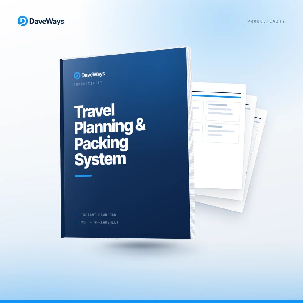 Travel Planning & Packing System cover, DaveWays