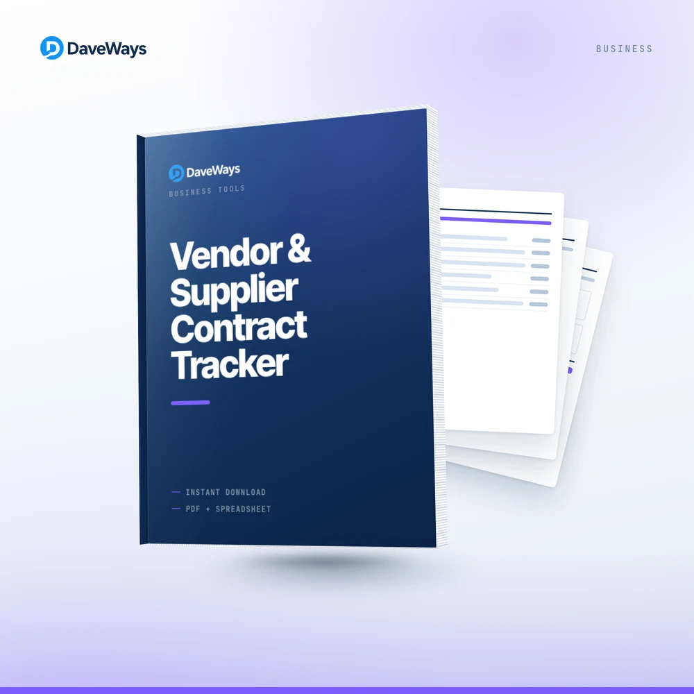 Vendor & Supplier Contract Tracker product preview