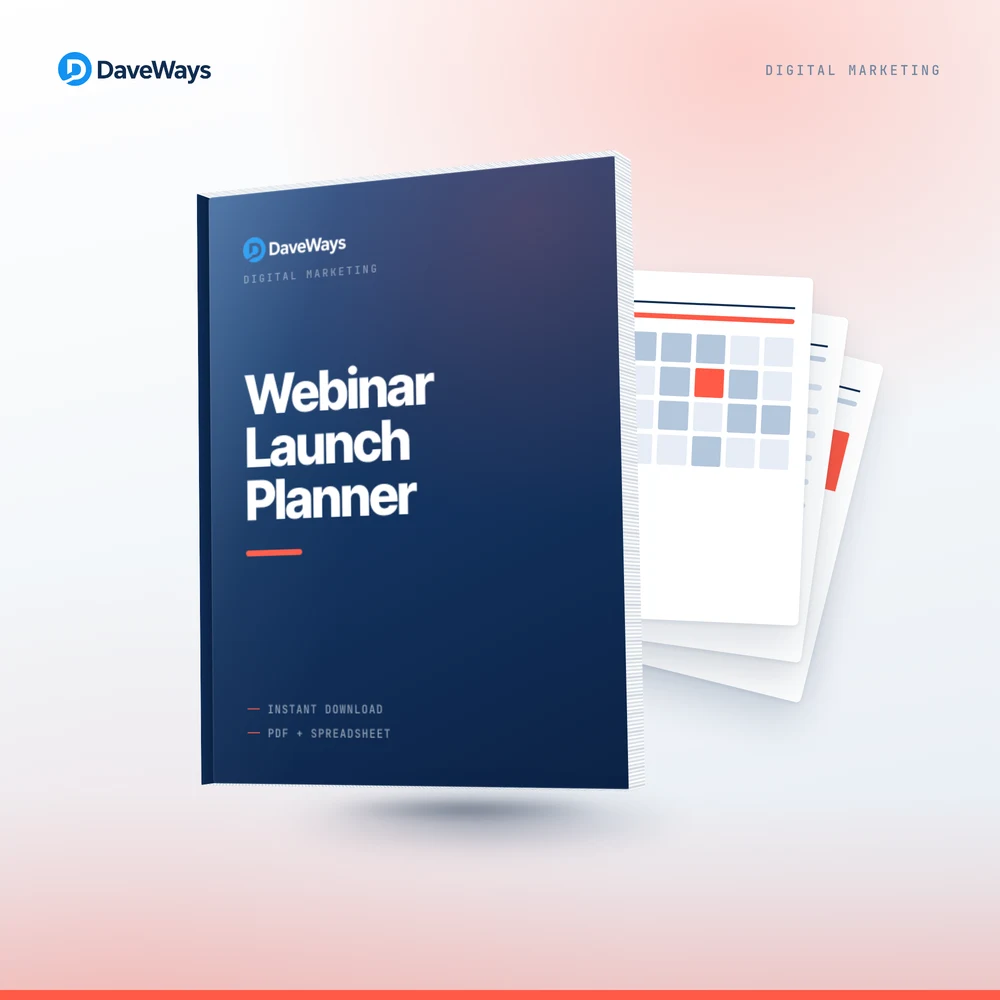 Webinar Launch Planner cover, DaveWays