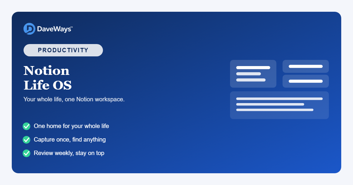 Notion Life OS / Second Brain product screenshot and cover preview