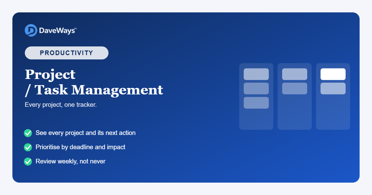 Project / Task Management Template product screenshot and cover preview