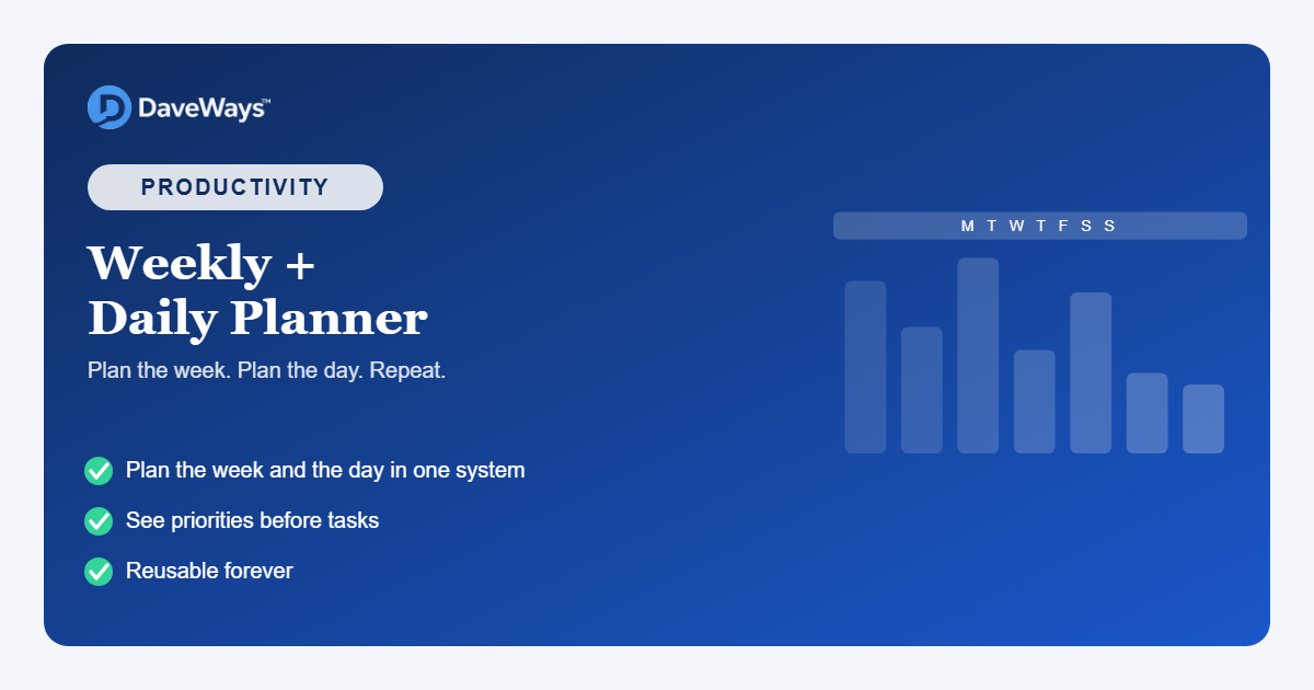 Weekly + Daily Planner product screenshot and cover preview
